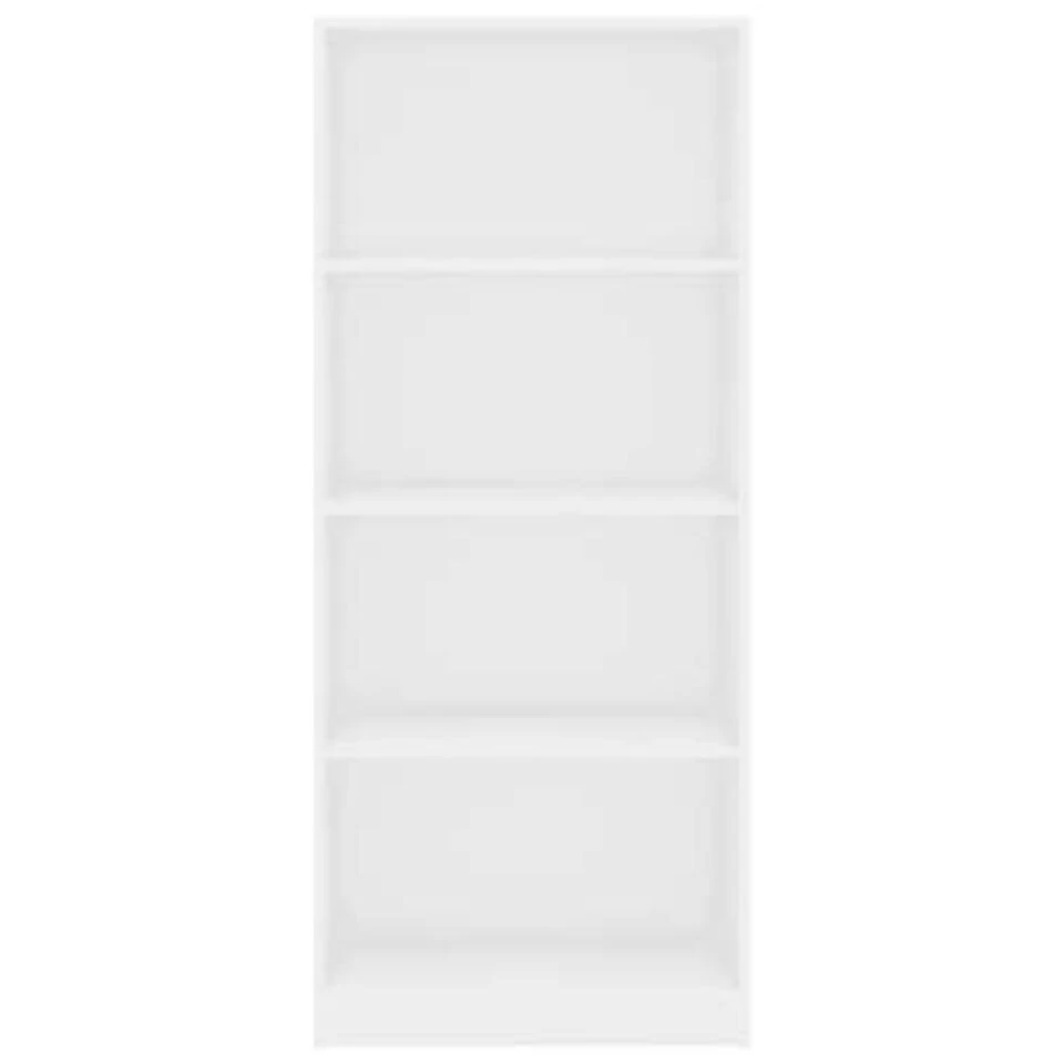 VidaXL Boekenkast 4 Schappen 60x24x142 Cm Bewerkt Hout Hoogglans Wit 5 VidaXL Boekenkast 4 Schappen 60x24x142 Cm Bewerkt Hout Hoogglans Wit - Afbeelding 3