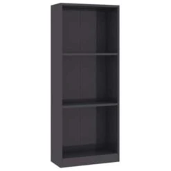 VidaXL Boekenkast 3 Schappen 40x24x108 Cm Bewerkt Hout Hoogglans Grijs -RoomStyle Verkoopwinkel 04eaab6919724b84a52c1f60584e75a8