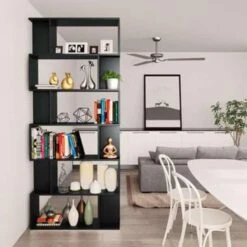 VidaXL Boekenkast/kamerscherm 80x24x192 Cm Spaanplaat Zwart 9 VidaXL Boekenkast/kamerscherm 80x24x192 Cm Spaanplaat Zwart -RoomStyle Verkoopwinkel 057e169e88b84c3380a6884f2eaf2a1a