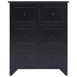 VidaXL Bijzetkast Met 6 Lades 60x30x75 Cm Paulowniahout Zwart 8 VidaXL Bijzetkast Met 6 Lades 60x30x75 Cm Paulowniahout Zwart -RoomStyle Verkoopwinkel 0642c262382a42bf9a27761d3cf8acb6