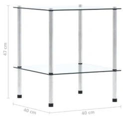 VidaXL Kastje 2-laags 40x40x47 Cm Gehard Glas Transparant -RoomStyle Verkoopwinkel 0ad9d3ac65934c00b802a81ef9a00fcf