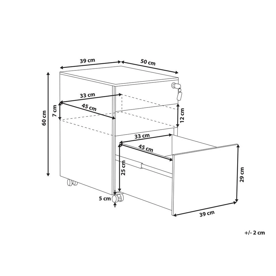Beliani Kantoorkast CAMI - Wit Staal 4 Beliani Kantoorkast CAMI - Wit Staal - Afbeelding 2