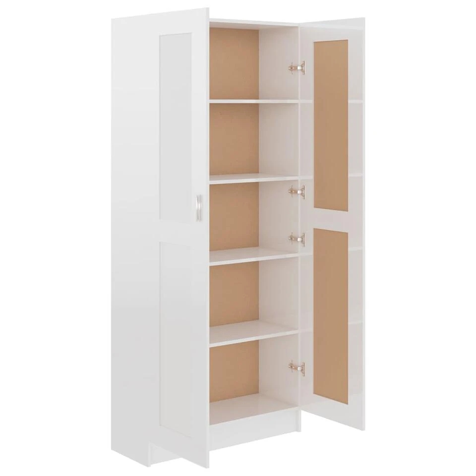 VidaXL Boekenkast 82,5x30,5x185,5 Cm Spaanplaat Hoogglans Wit 6 VidaXL Boekenkast 82,5x30,5x185,5 Cm Spaanplaat Hoogglans Wit - Afbeelding 4