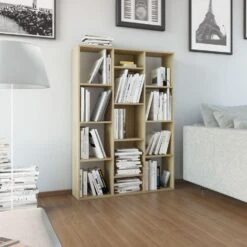 VidaXL Kamerscherm/boekenkast 100x24x140 Cm Bewerkt Hout Eikenkleurig -RoomStyle Verkoopwinkel 1000005520 0101