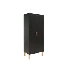 Bopita Floris 2-deurskast - Mat Zwart/Naturel -RoomStyle Verkoopwinkel 1000006480 0102