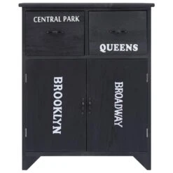 VidaXL Bijzetkast 60x30x75 Cm Paulowniahout Zwart -RoomStyle Verkoopwinkel 1000026913 0103