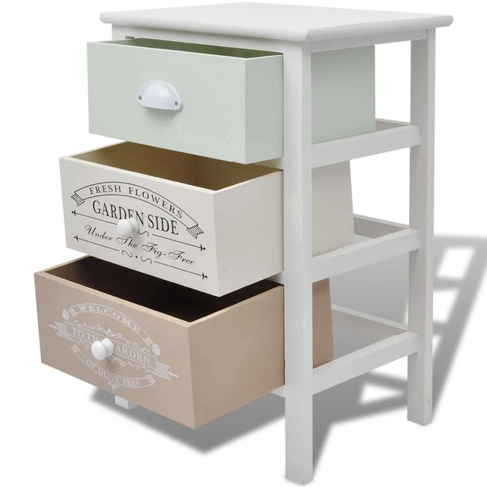 VidaXL Franse Opslagkast Met 3 Lades Hout 6 VidaXL Franse Opslagkast Met 3 Lades Hout - Afbeelding 4