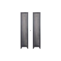 WOOOD Cas Lockerkast 1-Deurs - Metaal - Zwart - Set Van 2