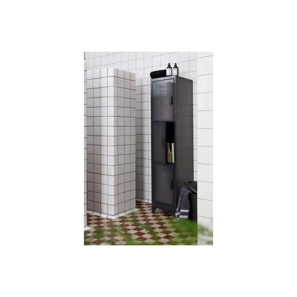 WOOOD Cas Lockerkast 3-Deurs - Metaal - Zwart - Set Van 2 5 WOOOD Cas Lockerkast 3-Deurs - Metaal - Zwart - Set Van 2 - Afbeelding 3