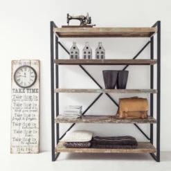 Giga Meubel Boekenkast Industrieel Open - Zwart - 40x150x200 -RoomStyle Verkoopwinkel 1000027309 0102