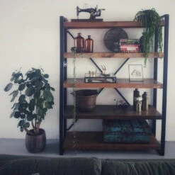 Giga Meubel Boekenkast Industrieel Open - Zwart - 40x150x200 -RoomStyle Verkoopwinkel 1000027309 0103