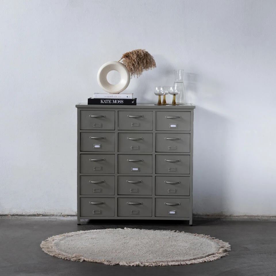 Giga Meubel Ladekast Stone 15 Laden - Metaal - 88x40x88cm 4 Giga Meubel Ladekast Stone 15 Laden - Metaal - 88x40x88cm - Afbeelding 2