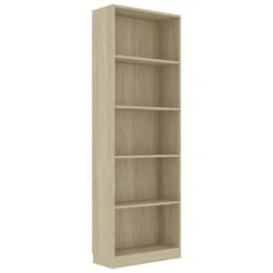 VidaXL Boekenkast Met 5 Schappen 60x24x175 Cm Bewerkt Hout Sonoma Eik