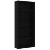 VidaXL Boekenkast Met 5 Schappen 80x30x189 Cm Spaanplaat Zwart -RoomStyle Verkoopwinkel 1000038844