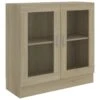 VidaXL Vitrinekast 82,5x30,5x80 Cm Spaanplaat Sonoma Eikenkleurig -RoomStyle Verkoopwinkel 1000038875