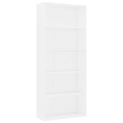 VidaXL Boekenkast Met 5 Schappen 80x30x189 Cm Spaanplaat Wit