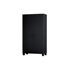 WOOOD Ties Kast - Grenen - Diep Zwart - 202x111x55 -RoomStyle Verkoopwinkel 1000038968 0101