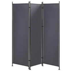 Beliani Kamerscherm NARNI - Grijs Polyester