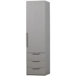 WOOOD Rens Kledingkast 1-Deurs - Noten/Grijs - 210x55x58