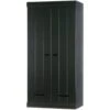 WOOOD Kast 2-Deurs Met Lade Connect - Grenen - Zwart - 195x94x53 -RoomStyle Verkoopwinkel 1000041327