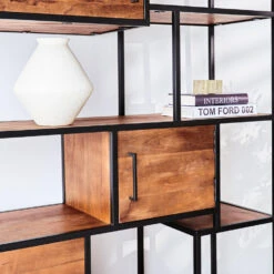 Industriële Kast Mateo 120x200 Cm - 40x120x202 Cm - Mangohout - Bruin -RoomStyle Verkoopwinkel 1000041718 0102