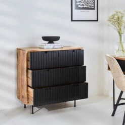 Industriële Ladekast Felix Zwart Mangohout 90x90 Cm 40x90x90 Cm Mangohout -RoomStyle Verkoopwinkel 1000042294 0101