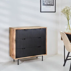 Industriële Ladekast Felix Zwart Mangohout 90x90 Cm 40x90x90 Cm Mangohout -RoomStyle Verkoopwinkel 1000042294 0102