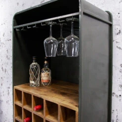 Industriële Wijnkast Yecla 180x70 Cm - 45x70x180 Cm - Mangohout - Bruin -RoomStyle Verkoopwinkel 1000042301 0103