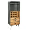 Industriële Wijnkast Yecla 180x70 Cm - 45x70x180 Cm - Mangohout - Bruin -RoomStyle Verkoopwinkel 1000042301