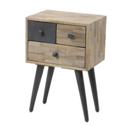 Giga Meubel Ladekast 2+1 Laden - Teakhout - Naturel - 31x42x63cm