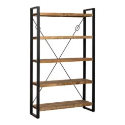 Boekenkast Minneapolis 120cm - Mangohout - Bruin - Rechthoekig -RoomStyle Verkoopwinkel 1000052234 0103