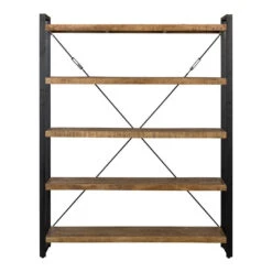 Boekenkast Minneapolis 160cm - Mangohout - Bruin - Rechthoekig -RoomStyle Verkoopwinkel 1000052235 0102