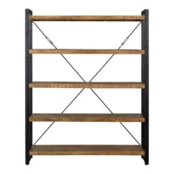 Boekenkast Minneapolis 160cm - Mangohout - Bruin - Rechthoekig