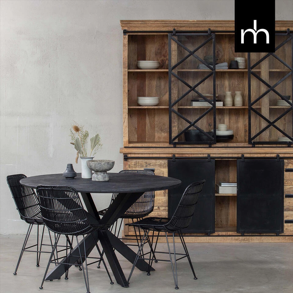 Buffetkast Denver 200x220cm - Mangohout - Bruin - Rechthoekig 6 Buffetkast Denver 200x220cm - Mangohout - Bruin - Rechthoekig - Afbeelding 4