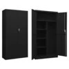 VidaXL Lockerkast 90x40x180 Cm Staal Zwart 2 VidaXL Lockerkast 90x40x180 Cm Staal Zwart -RoomStyle Verkoopwinkel 1000055307