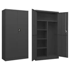 VidaXL Lockerkast 90x40x180 Cm Staal Antracietkleurig