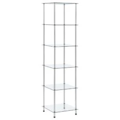 VidaXL Kastje 6-laags 40x40x160 Cm Gehard Glas Transparant