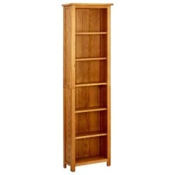 VidaXL Boekenkast Met 6 Schappen 52x22x180 Cm Massief Eikenhout