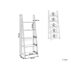 Beliani Ladderkast WILTON - Donkere Houtkleur Vezelplaat -RoomStyle Verkoopwinkel 1000055934 0102