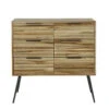 Industriële Ladekast Sven Teakhout 6 Lades - 30x90x88 Cm - Teakhout - Bruin -RoomStyle Verkoopwinkel 1000058444