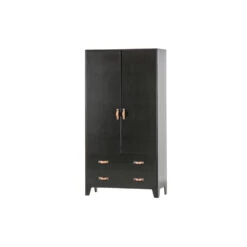 WOOOD Dian Garderobekast - Grenen - Zwart - 180x94x40 -RoomStyle Verkoopwinkel 1000058720 0102