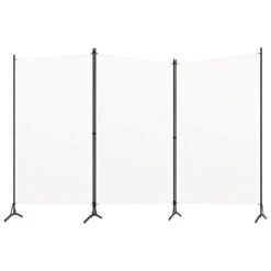 VidaXL Kamerscherm Met 3 Panelen 260x180 Cm Crèmewit