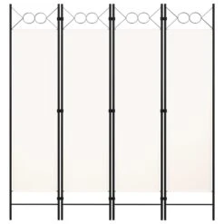 VidaXL Kamerscherm Met 4 Panelen 160x180 Cm Crèmewit