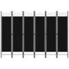 VidaXL Kamerscherm Met 6 Panelen 240x180 Cm Zwart -RoomStyle Verkoopwinkel 1000059416