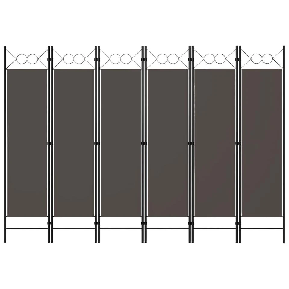 VidaXL Kamerscherm Met 6 Panelen 240x180 Cm Antraciet 3 VidaXL Kamerscherm Met 6 Panelen 240x180 Cm Antraciet