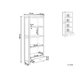Beliani Boekenkast CLIO - Grijs Vezelplaat -RoomStyle Verkoopwinkel 1000059694 0102