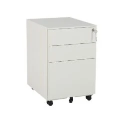 Beliani Kantoorkast CAMI - Wit Staal