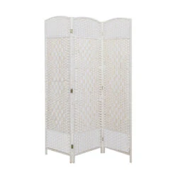LW Collection Kamerscherm 3 Panelen Wit 170X120CM - Paravent - Scheidingswand