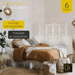 LW Collection Kamerscherm 6 Panelen Wit 170X240CM - Paravent - Scheidingswand -RoomStyle Verkoopwinkel 1000061454 0102