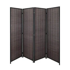 LW Collection Kamerscherm 4 Panelen Bamboe 170x160cm - Paravent - Scheidingswand